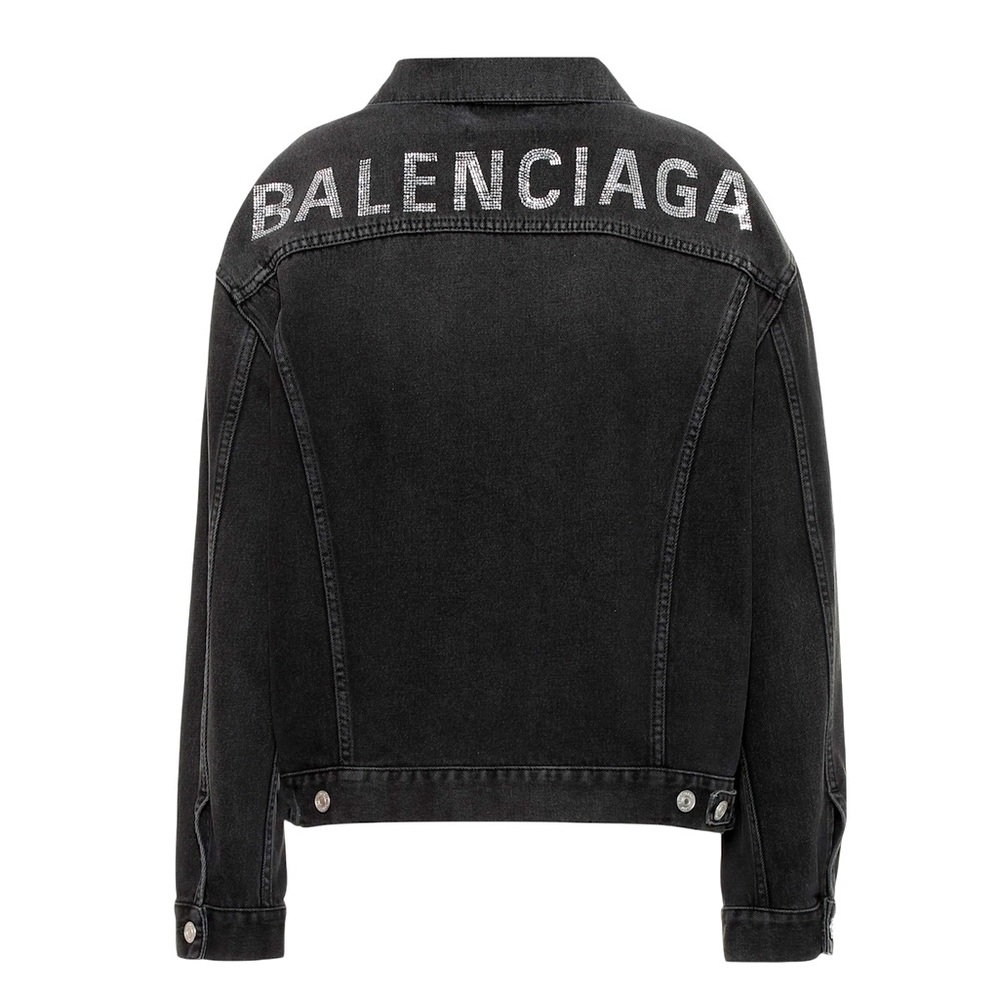 BALENCIAGA crystal logo denim jacket
